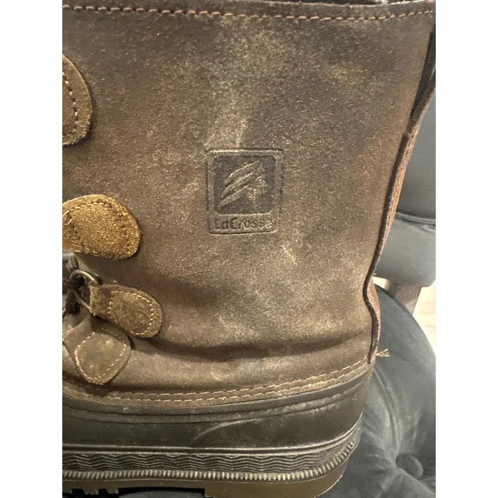 LaCrosse Men's Waterproof Insulated Winter Snow Boots Brown iceman Size 6.5